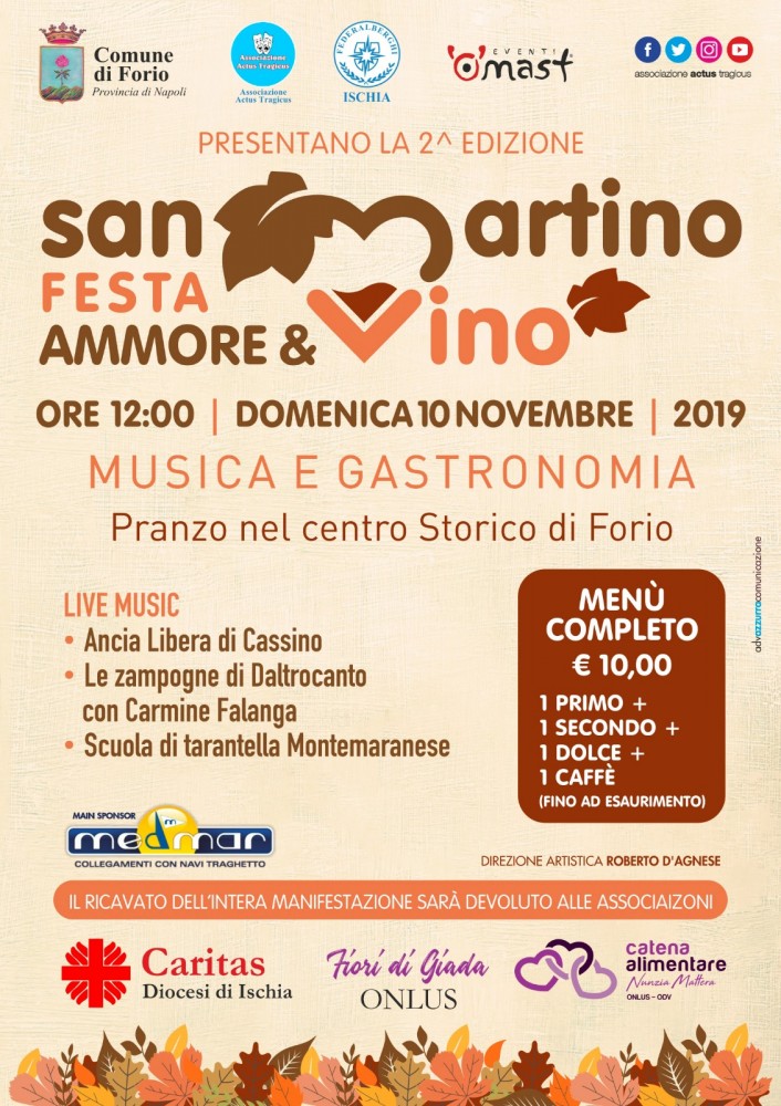 "San Martino Festa Ammore e Vino", rinviato l'evento di Forio d'Ischia
